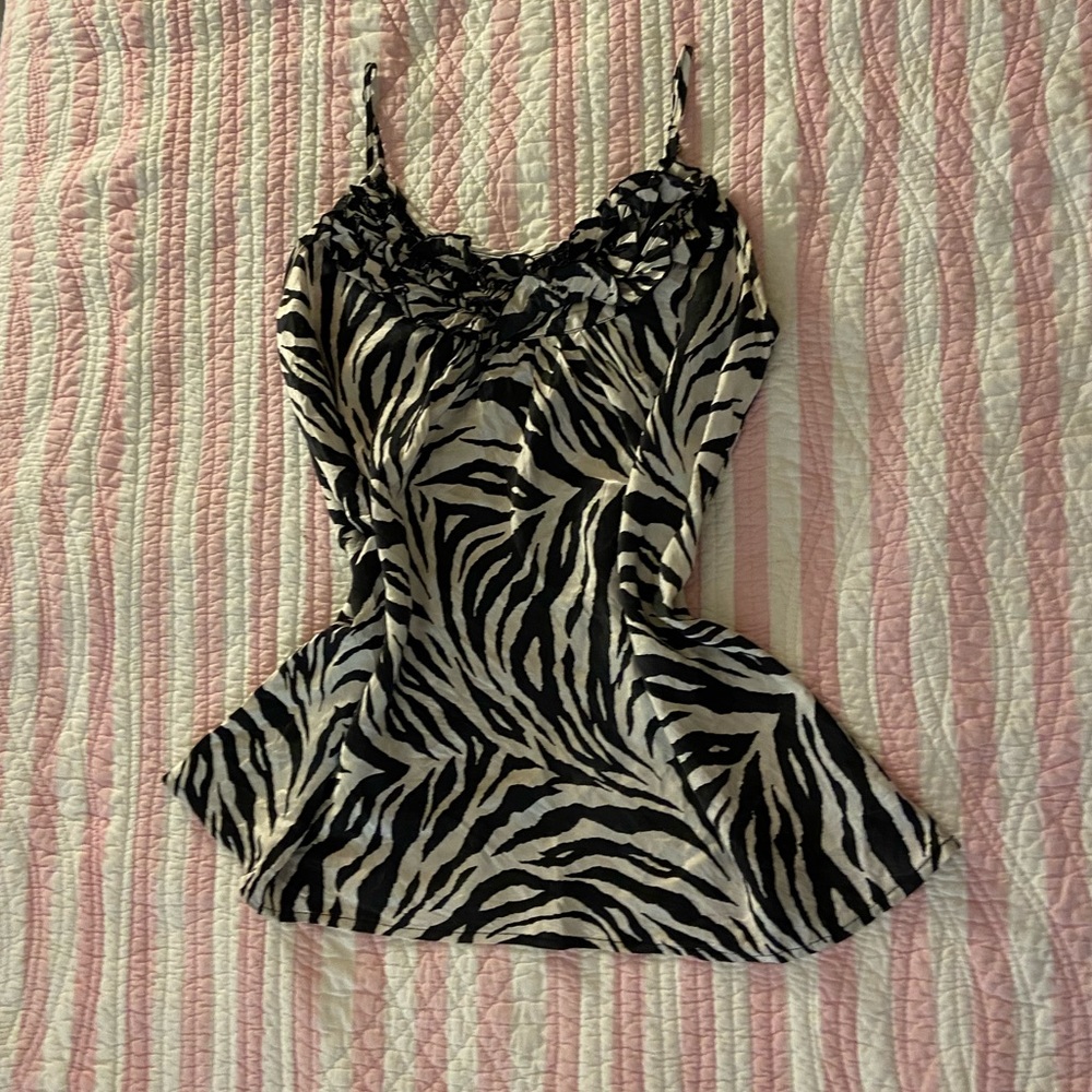 Zebra print y2k silky cami.